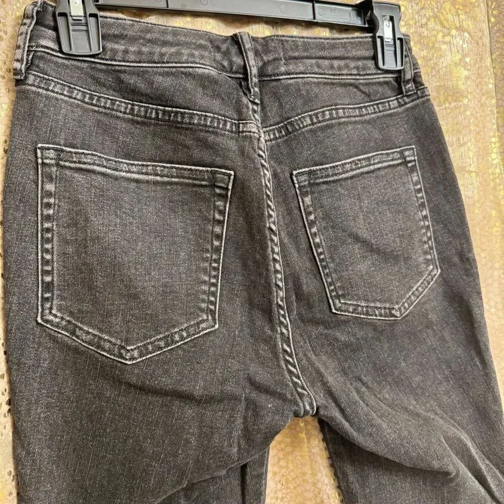 Free People We The Free Black Faded Skinny Jeans Curvy High Rise Size 25